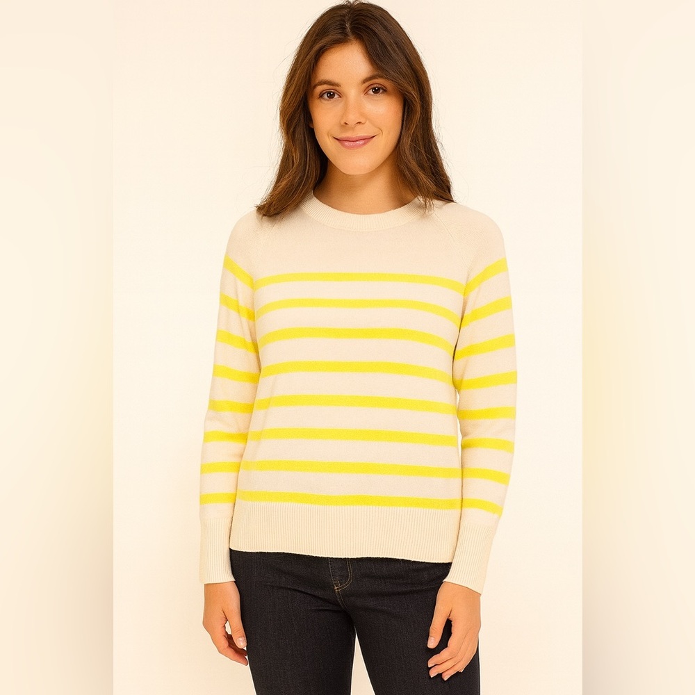 Stitches & Stripes Martina Striped Sweater Yellow, Cream Size Small NWT
